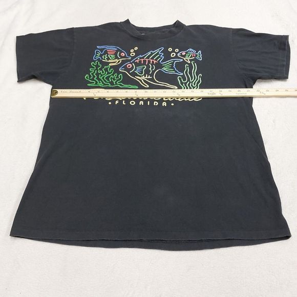 Vtg Ft Lauderdale Black Colorful Fish Single Stitch Graphic T-Shirt Size Large - Picture 6 of 8